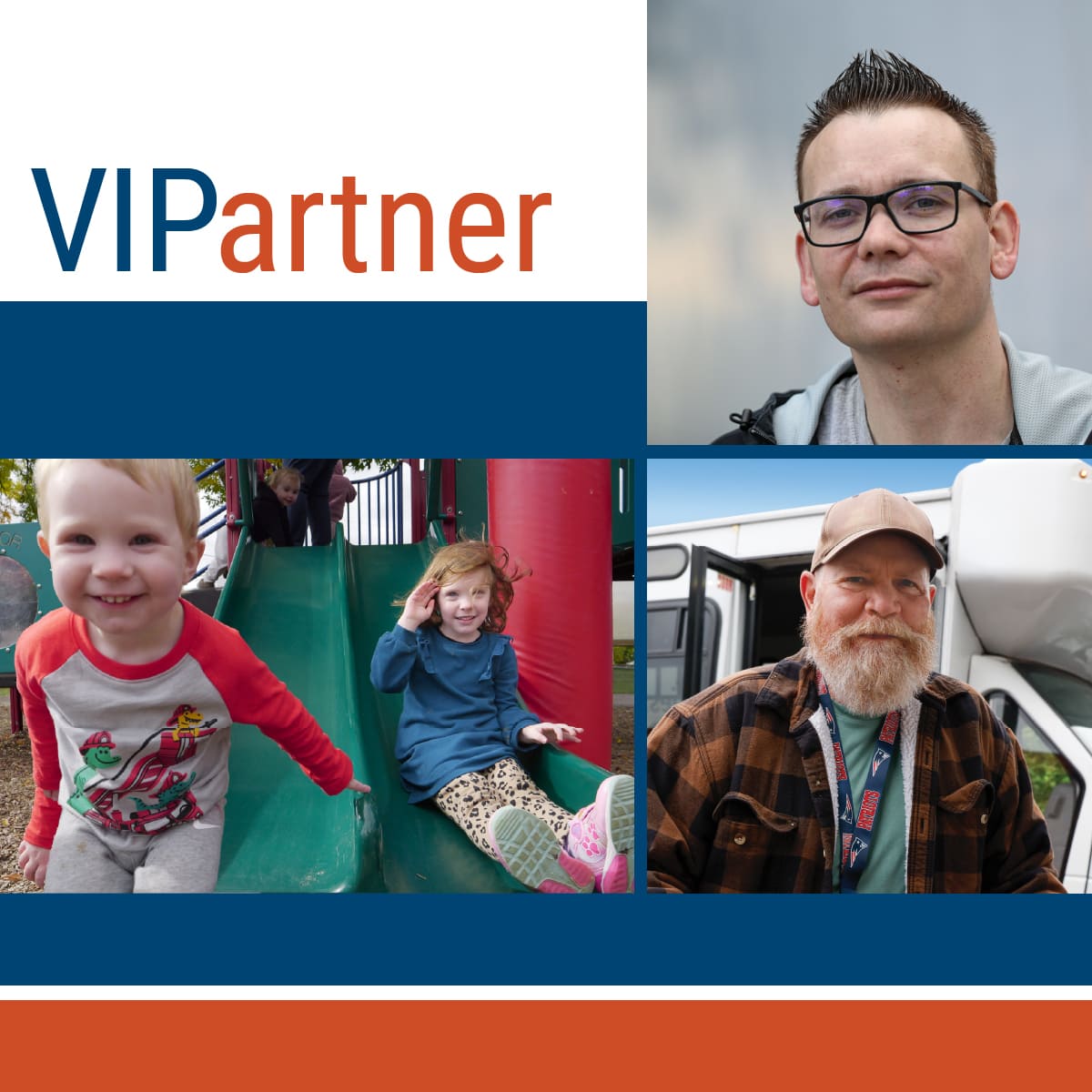 2025 Easterseals NH & VT VIPartners Campaign graphic with photos of clients.