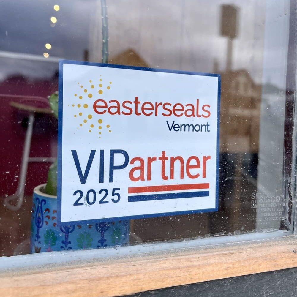 VIP sticker on a building window